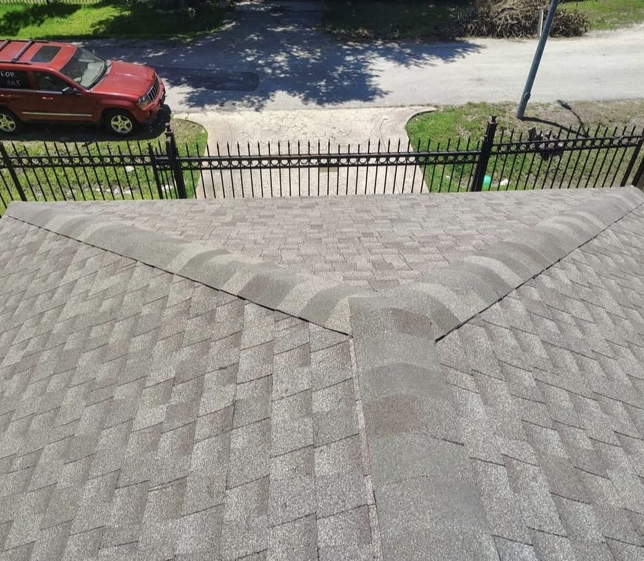 Completed roof detail after a LLC Roofing project in Houston